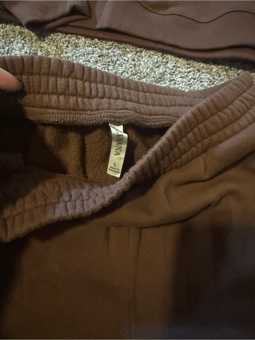 Women's Brown Crewneck Sweatshirt and Shorts Set - Picture 2 of 5